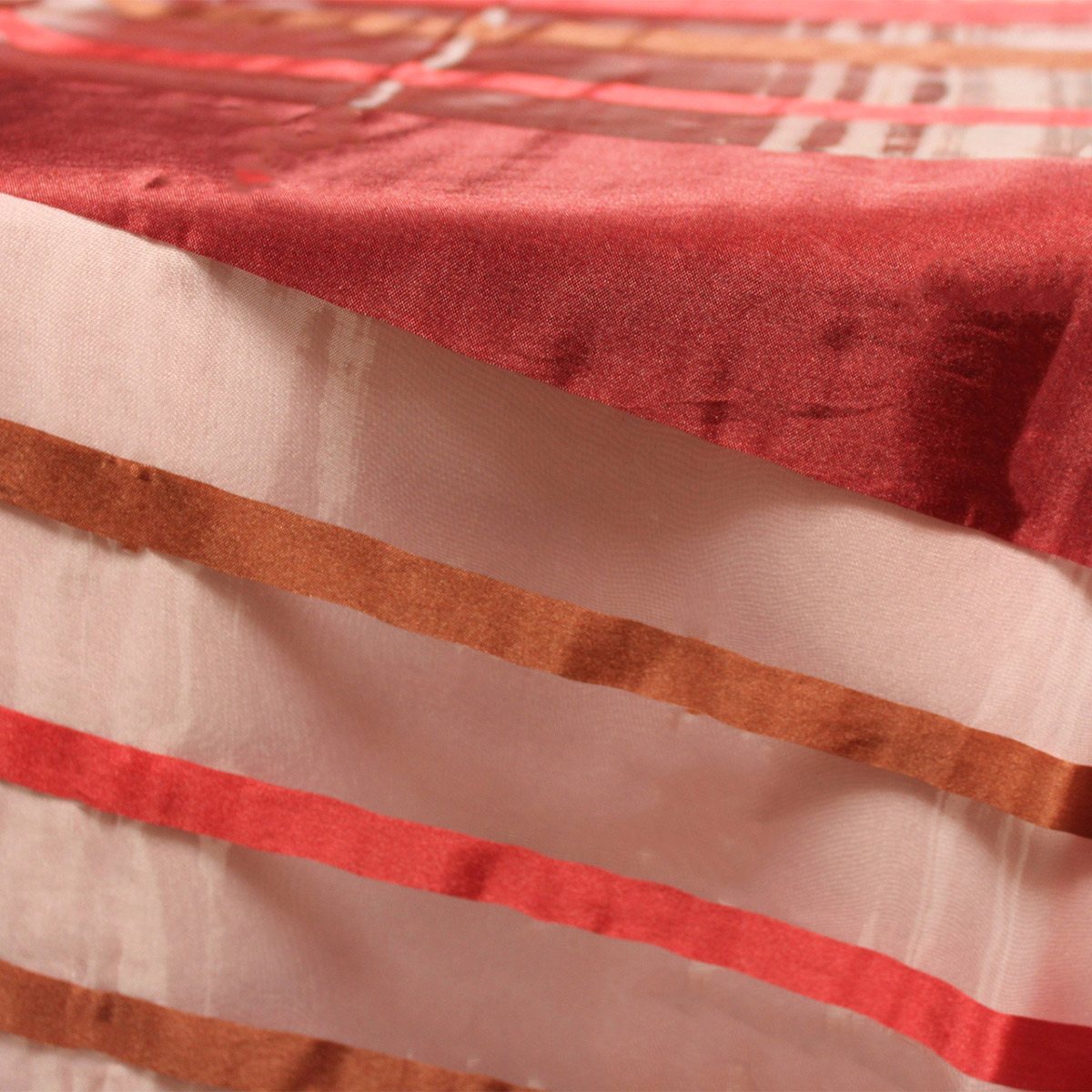 100% silk organza red stripes fabric 54&quot; by the yard