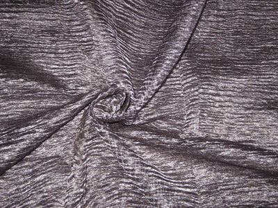 crushed sheer Dark Steel silk metalic tissue fabric