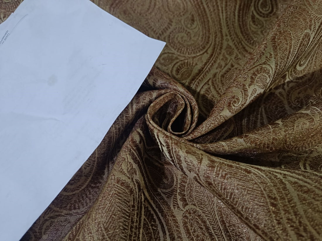 Heavy Silk Brocade Fabric Antique Gold &amp; BRO82[1]