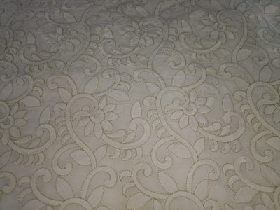 100 % Cotton Embroidered Fabric With Metallic Gold Zari 44" wide.