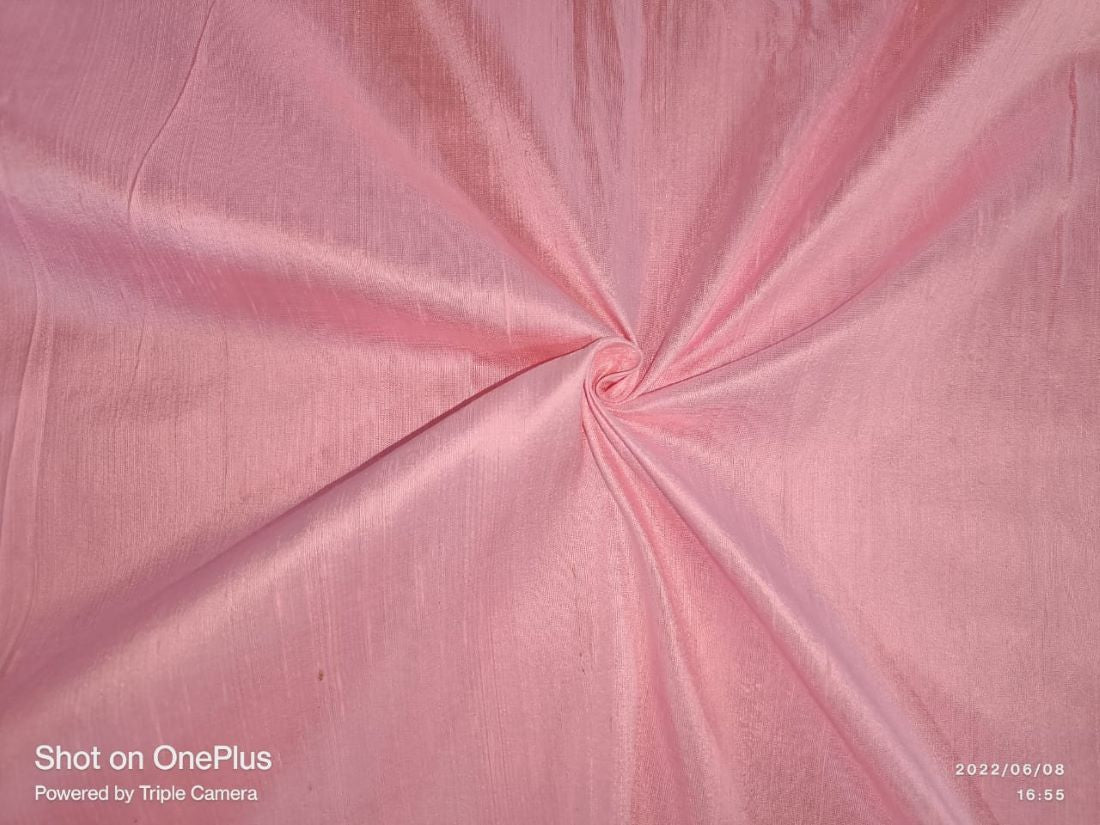 100% PURE SILK DUPIONI FABRIC bubble gum pink 54" wide WITH SLUBS MM81[9]