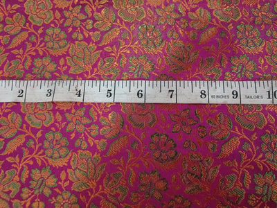 SILK BROCADE FABRIC Hot Pink, orange & Green 44" wide BRO44[4]