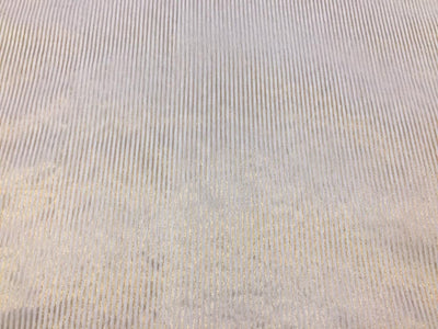 Pure Silk Cotton Chanderi Fabric Natural ivory x metallic gold color stripes 44'' wide [11351]