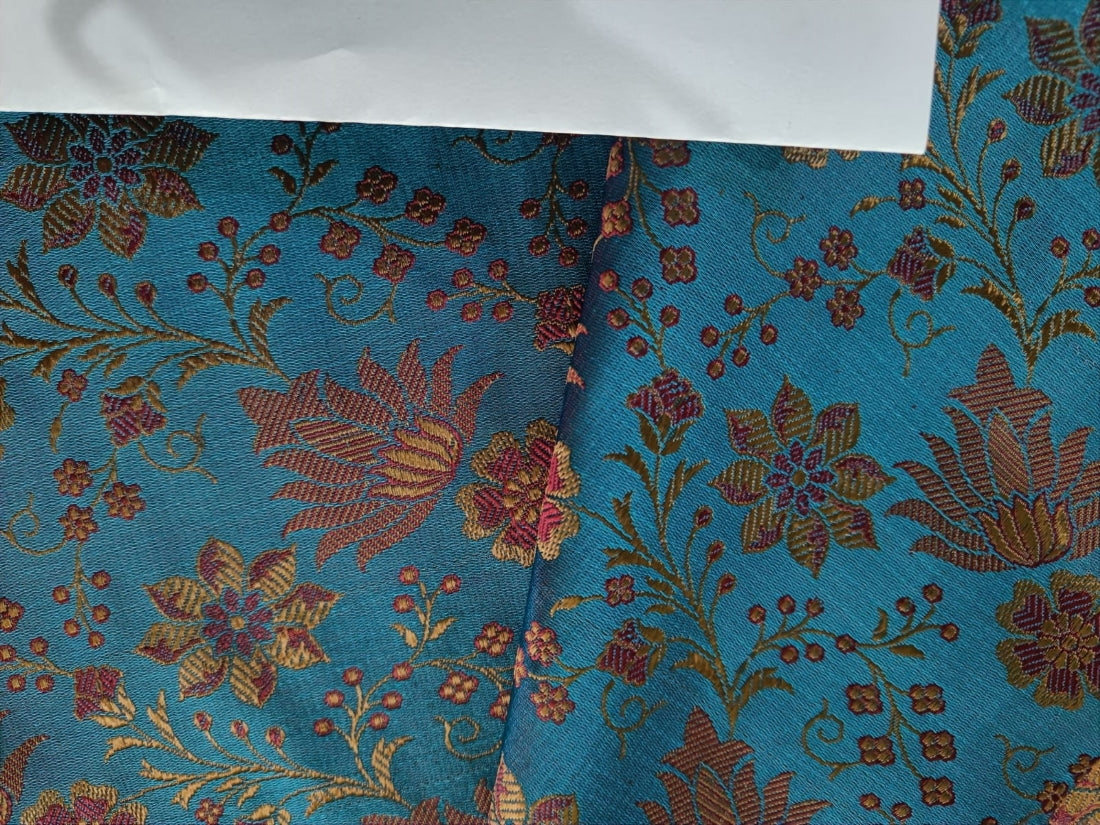 Silk Brocade fabric Blue Color 44" wide BRO19[5]