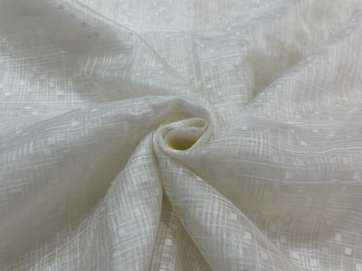 100% silk organza ivory with mercerized butta  fabric 44&quot;