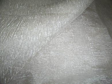 SHEER RICH SILVER WHITE &quot;CRINKLED&quot;TISSUE SILK 36&quot;wide - The Fabric Factory