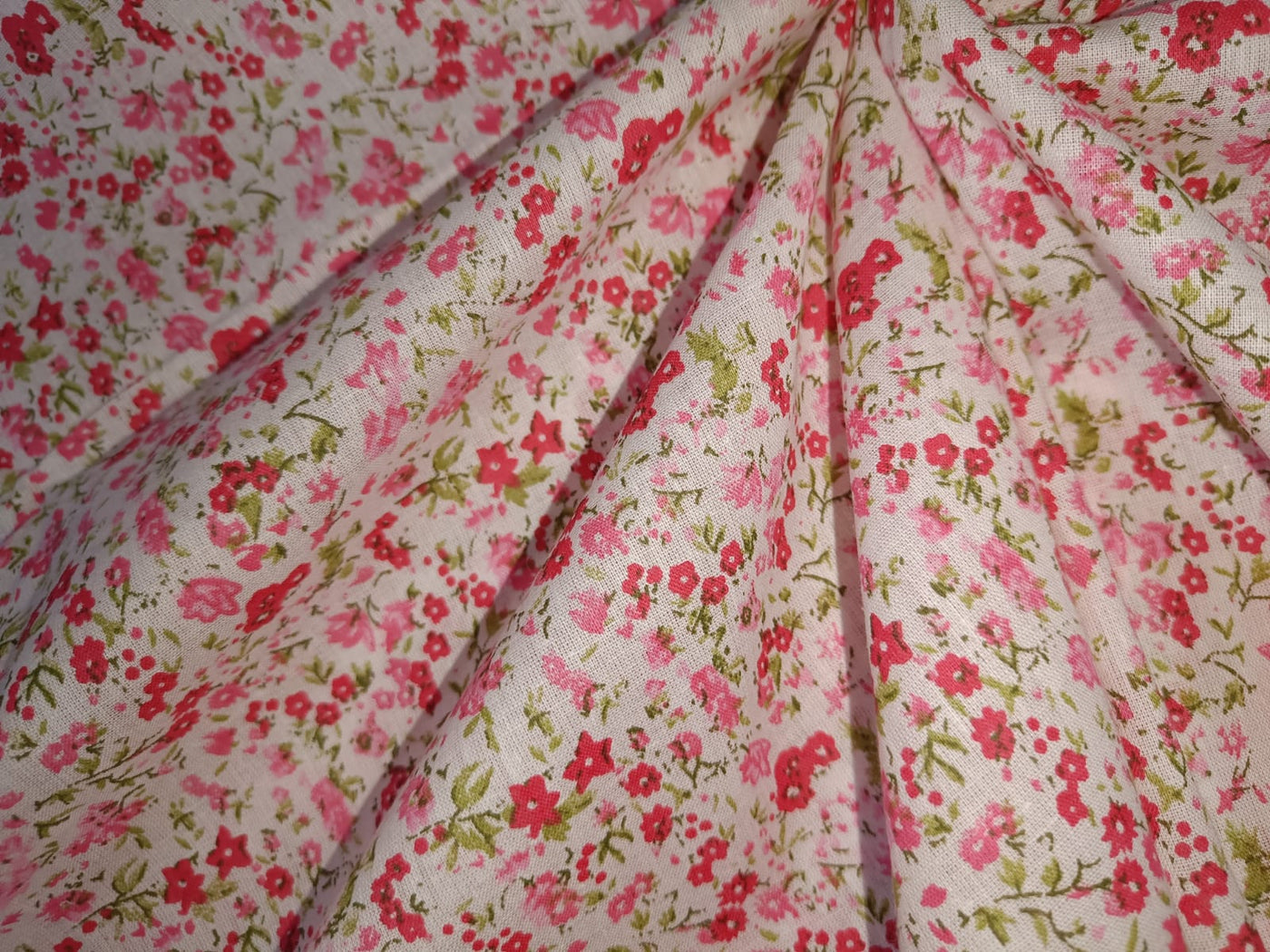 100% cotton mull fabric floral print 44" wide available in 3 colors pink, grey, blue