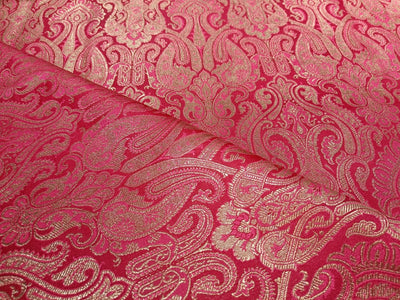Brocade fabric 42" PAISLEYS wide BRO830/831 available in 8 colors [green/rose pink/red/ biscuit beige/emerald green/pink/orange/electric blue]