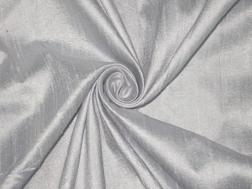 100% Pure SILK Dupioni FABRIC Light whiteish Silver colour 54&quot; wide DUP130[1]