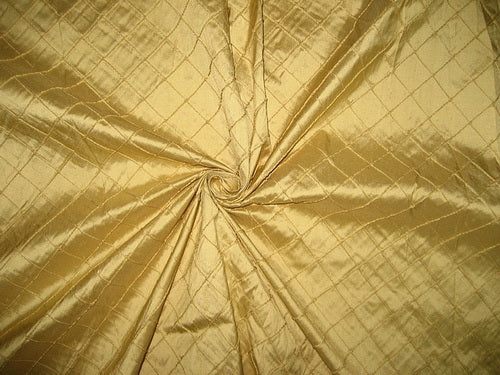 Gold silk dupioni fabric pintuck design