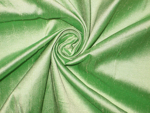 SILK Dupioni FABRIC Light Green with ivory shot 44" wide PKT#79[2]