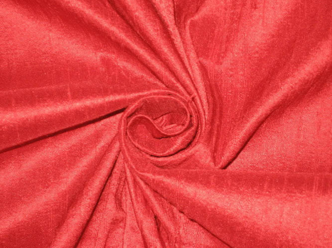 100% Pure SILK Dupion FABRIC Scarlet Red colour 44" wide DUP[80]