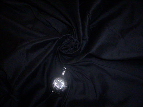 RICH BLACK SILK DUPIONI 54&quot; WIDE