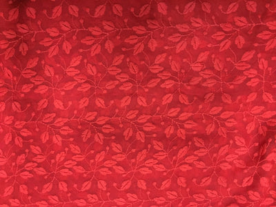 Georgette Red Sheer embroidered fabric ~  44&quot; wide