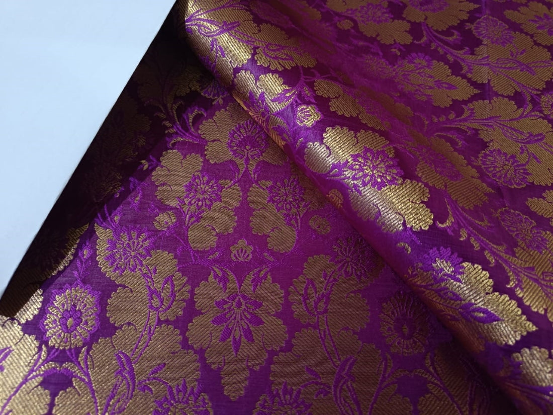 Gold Metallic Jacquard Brocade Fabric 44" wide available in five colors BRO816