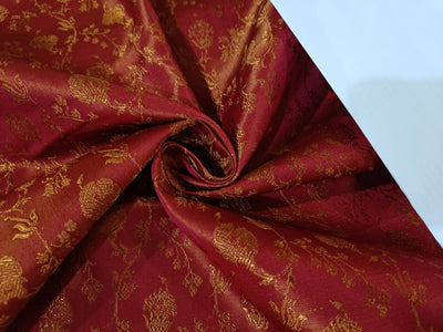 Silk Brocade fabric Flaming Orange & Gold color 44" wide BRO84[1]