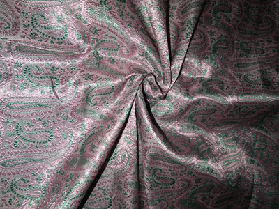 Brocade fabric Pastel Green &amp; Pink Color