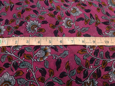 100% silk chiffon floral printed fabric 44" wide available in four colors