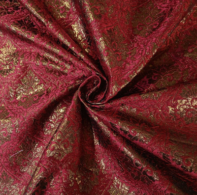 Brocade Fabric Red and Metallic Brown 44" WIDE BRO82[4]