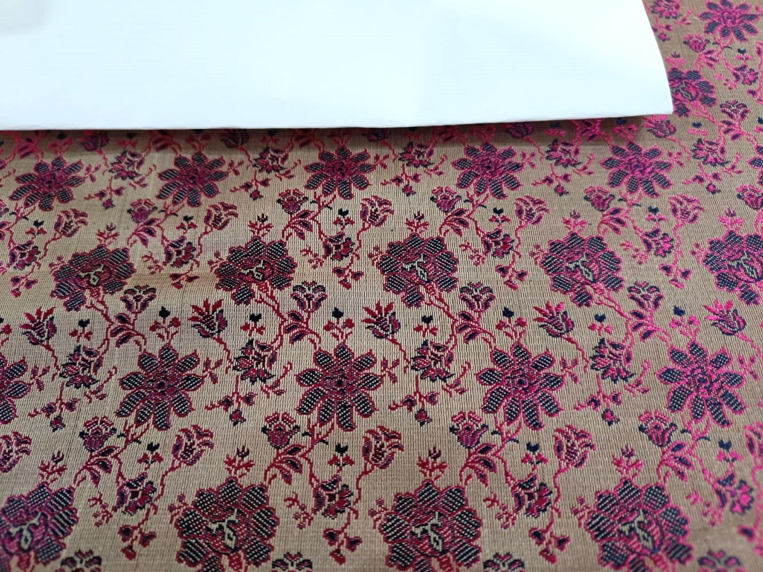 Silk Brocade fabric Pink & Blue Colour 44" wide BRO43[3]