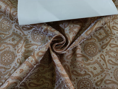 Silk Brocade Brown, Beige & Gold color 44" wide BRO32[3]