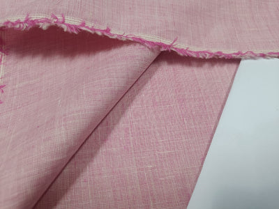 Two tone linen{iridescent} fabric pink x white colour 54" wide [5343]