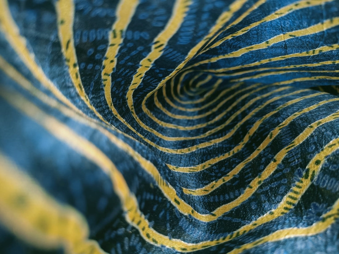 100%  Silk Dupioni Fabric 44" wide Tie Dye prints 3D/4D in two prints [12343/44]