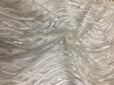 White Net Silver Shimmer Fabric 58''wide [11668]
