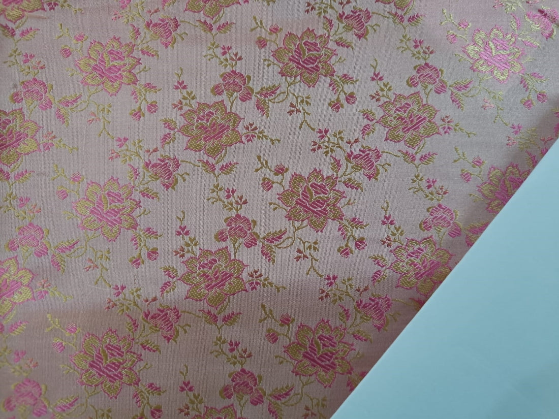 Silk Brocade~Candy Pink Floral Design BRO107[5]