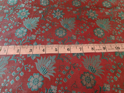 Silk Brocade Fabric Rust & Teal 44" wide BRO84[2]