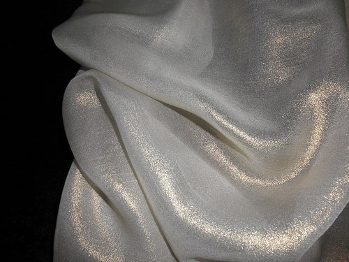 Silk georgette fabric gold glitter look 44&quot; [1810]