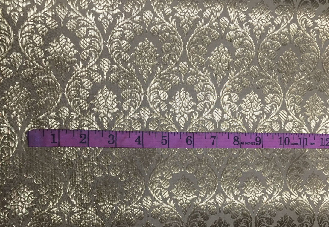 Silk Brocade fabric gold x metallic gold color 44" width BRO786[3]