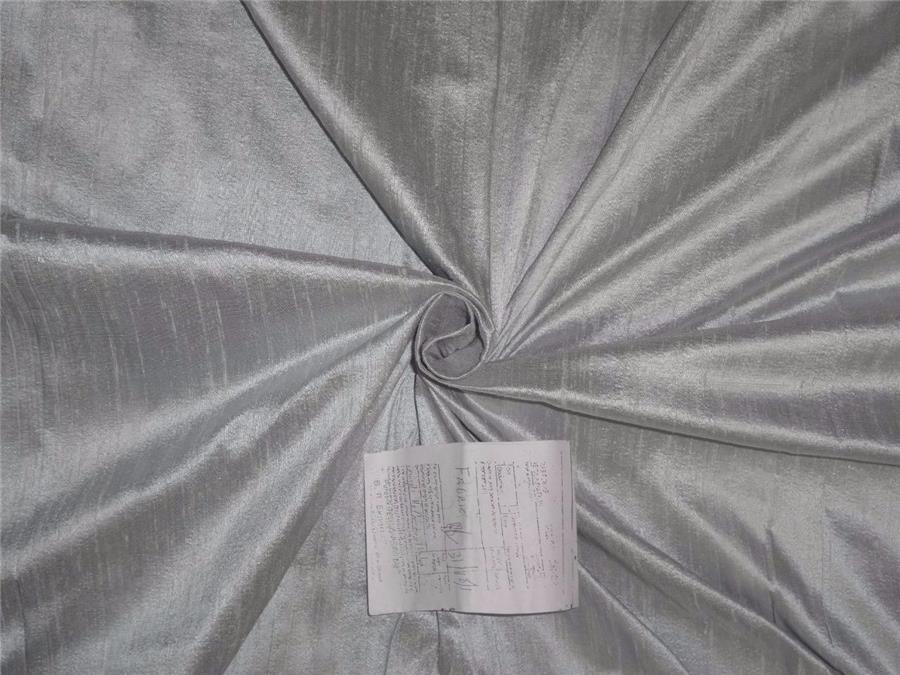 100% PURE SILK DUPION FABRIC with slubs silver ice colour 54" wide MM74[6]