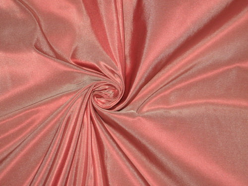 100% Pure SILK TAFFETA FABRIC DarkSalmon x Ivory colour 60&quot; wide 3.54 yards continuous piece
