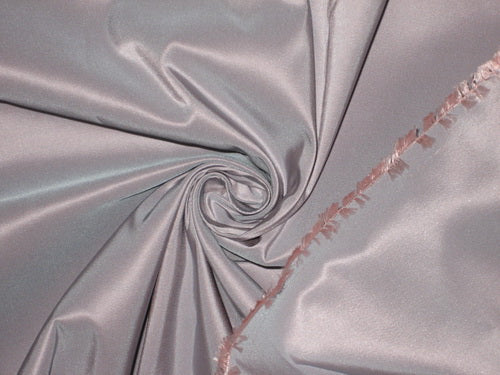 100% Pure SILK TAFFETA FABRIC Baby Pink x Blue colour 2.61 yards continuous piece 60&quot;wide