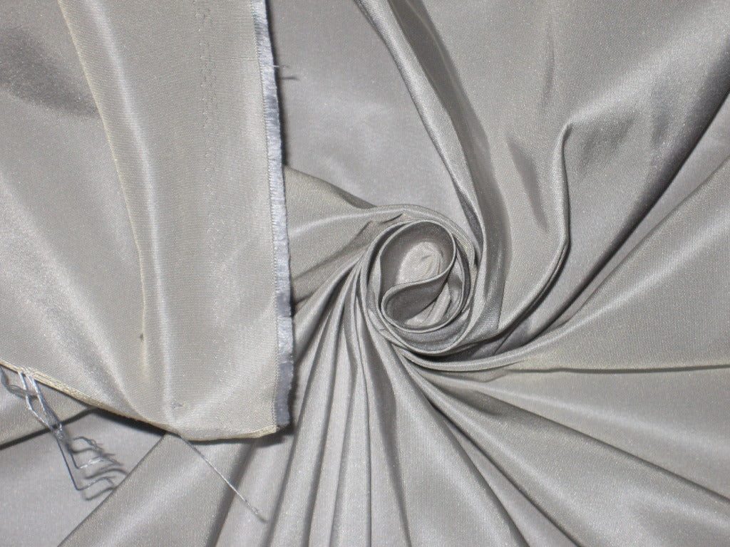 100% Pure SILK TAFFETA FABRIC Dusty Grey x Blue 5.45 yards continuous piece 54&quot;