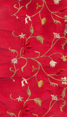 blood red dupioni embroidered