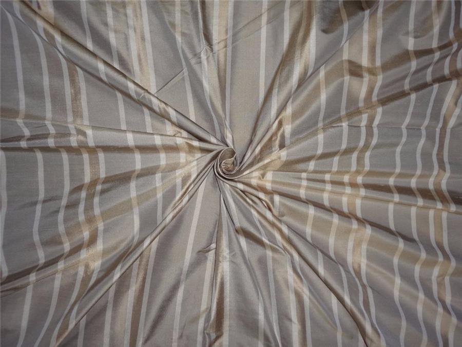 100% silk dupion gold and beige stripe DUPS18[2]