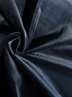 100% Cotton Velvet Navy Blue Fabric ~ 44&quot; wide - The Fabric Factory