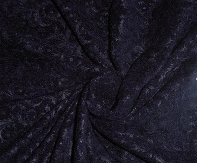 Navy blue Devore Embossed Viscose Micro Velvet fabric ~ 44&quot; wide. US7870