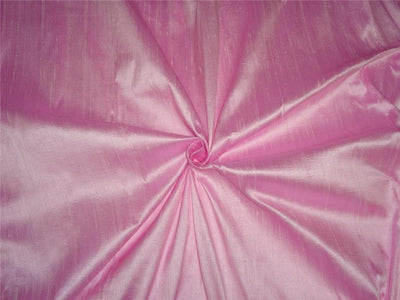 100% PURE SILK DUPIONI BABY PINK color FABRIC  WITH SLUBS 54" wide MM63[4]
