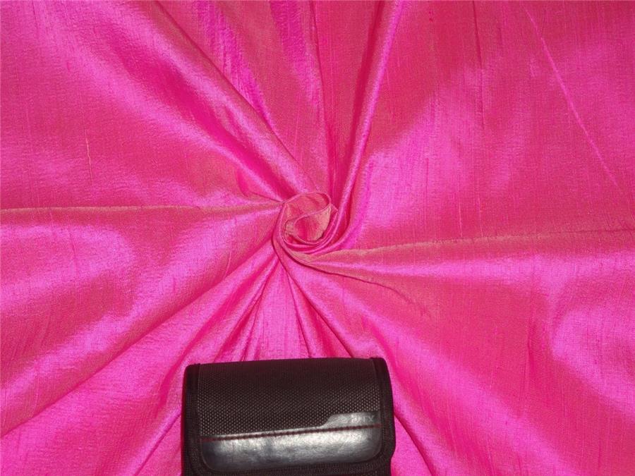 100% PURE SILK DUPIONI FABRIC CANDY PINK colour 54" wide WITH SLUBS MM63[3]