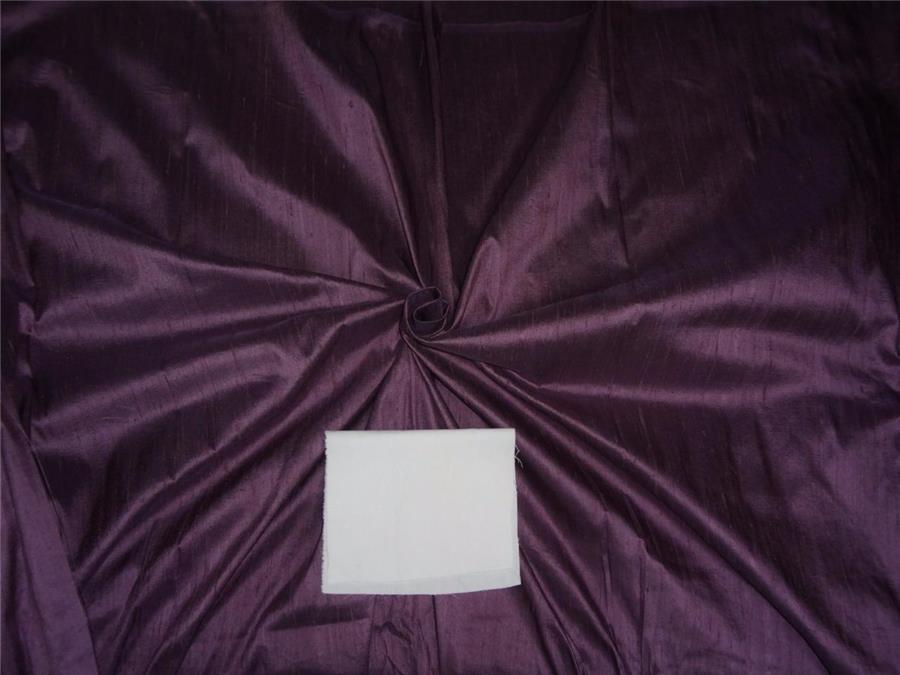100% PURE SILK DUPIONI FABRIC DIRTY PURPLE colout 54" wide WITH SLUBS MM64[5]