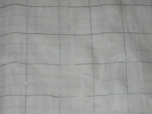 Ivory Nina Silk fabric with dobby plaids*