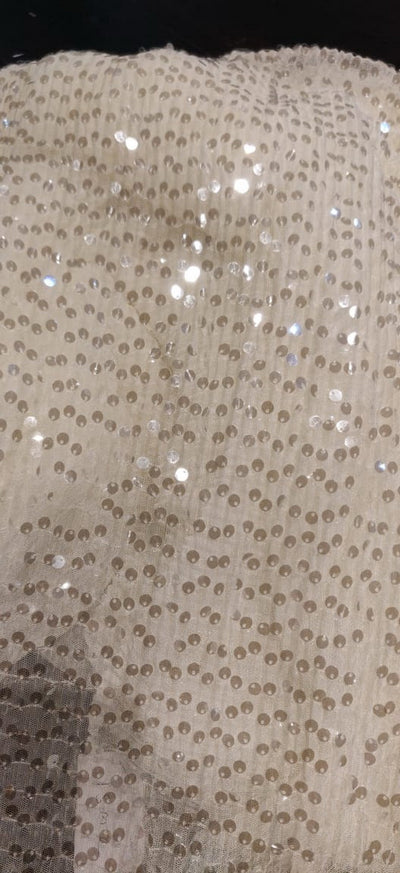 Beautiful Heavy Sequins Beige colour Fabric 58" Wide