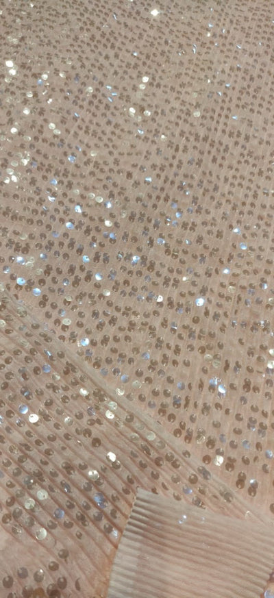 Beautiful Heavy Sequins Beige colour Fabric 58" Wide