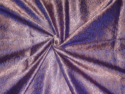 Silk Brocade Fabric purple blue and old rose 44" wide BRO548[1]