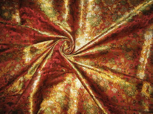 Pure Heavy Silk Brocade Fabric Multi color *
