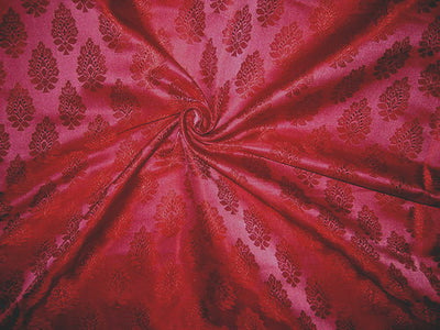 Silk Brocade fabric Aubergine Colour BRO69[5] single length 1.80 yards