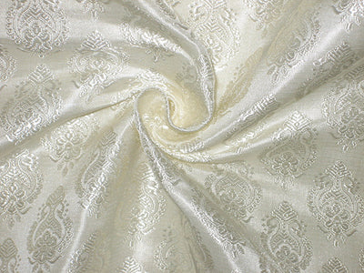 Pretty Silk Broacde Fabric available in 2 colours ivory /pink